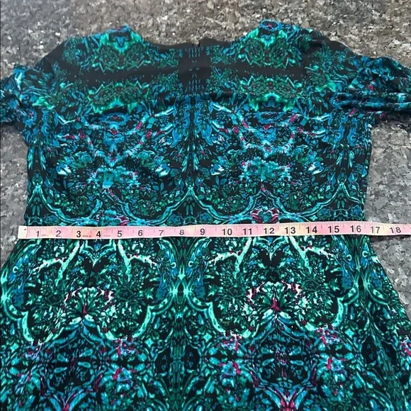 Maggy London Teal and Navy Long Sleeve Dress - Picture 6 of 12